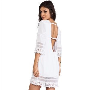 Tiare Hawaii Flores White Lace Mini Dress
